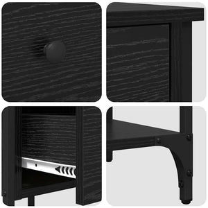 Κομοδίνο με συρτάρι Μαύρη Οξυά 33.5 x 36 x 70 εκ