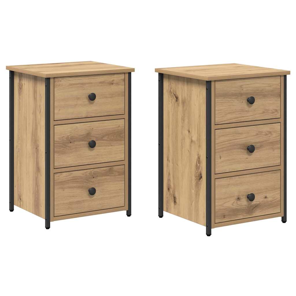 Κομοδίνο 2 pcs Καφέ 40 x 36 x 60 εκ Στερεό Ανακτηθέν Ξύλο