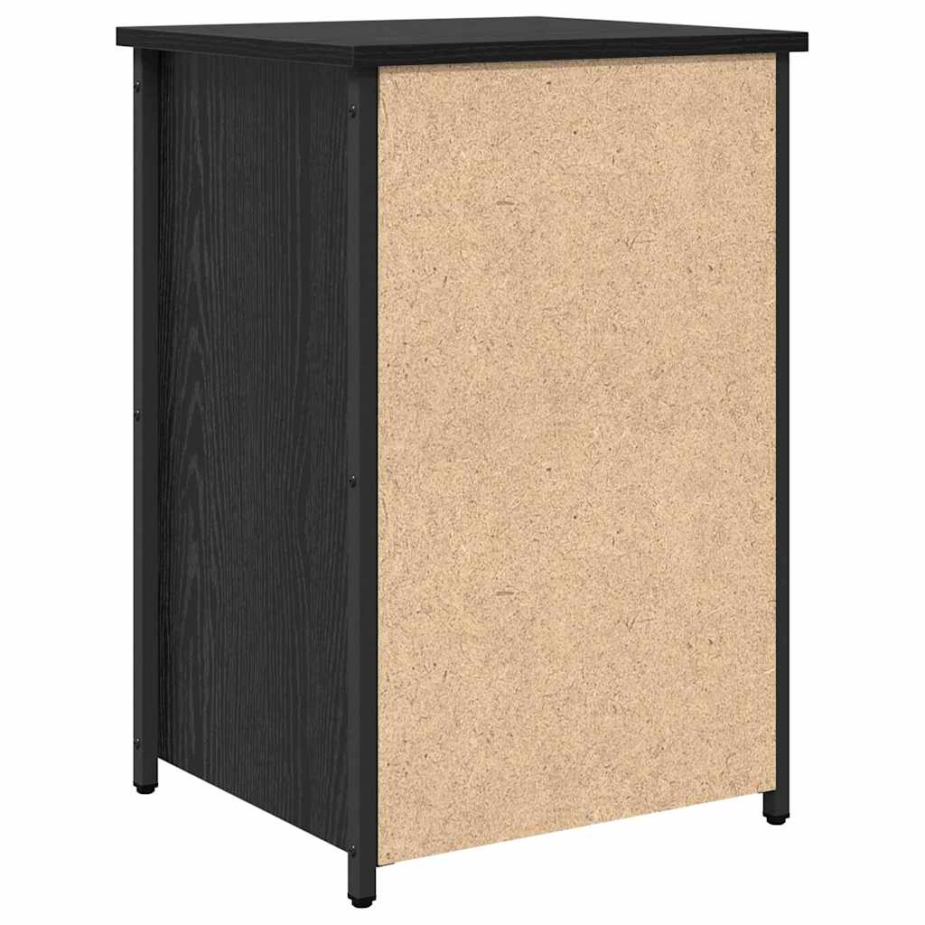 Κομοδίνο 2 pcs Μαύρη Οξυά 40 x 36 x 60 εκ Στερεό Ανακτηθέν Ξύλο