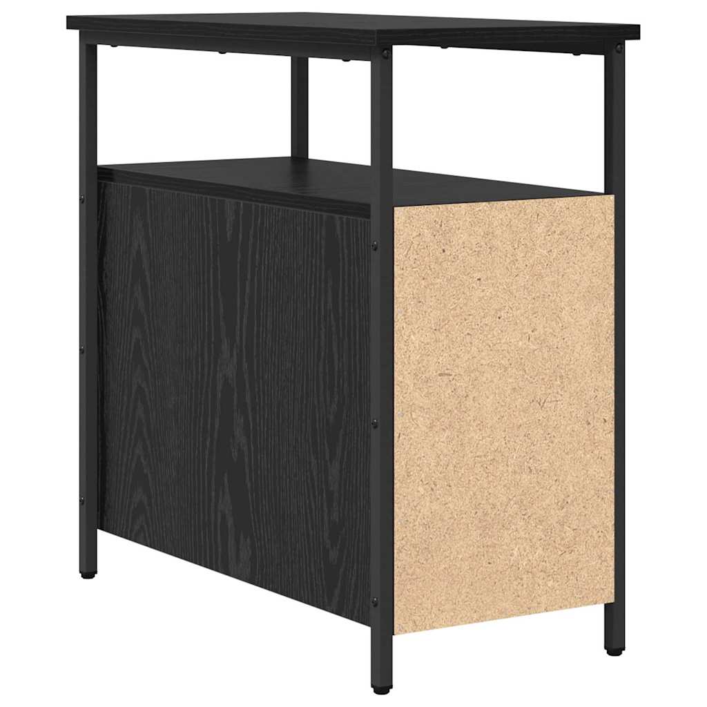 Κομοδίνο 2 pcs Μαύρη δρυς 30 x 60 x 60 εκ. Επεξεργασμένο ξύλο