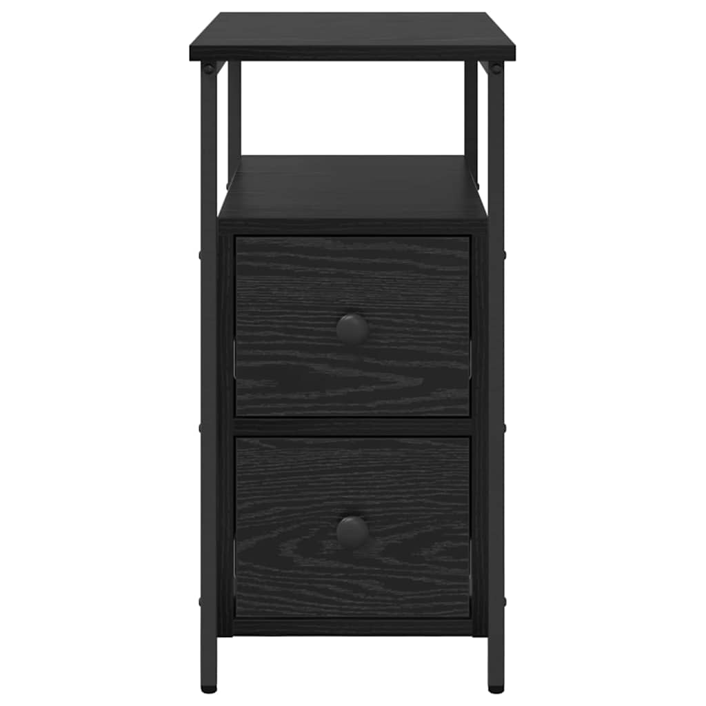 Κομοδίνο 2 pcs Μαύρη δρυς 30 x 60 x 60 εκ. Επεξεργασμένο ξύλο