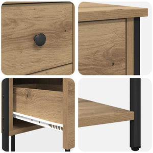 Κομοδίνο 2 pcs artisan δρυς 32 x 42 x 70 εκ Επεξεργασμένο ξύλο - Pakobazaar