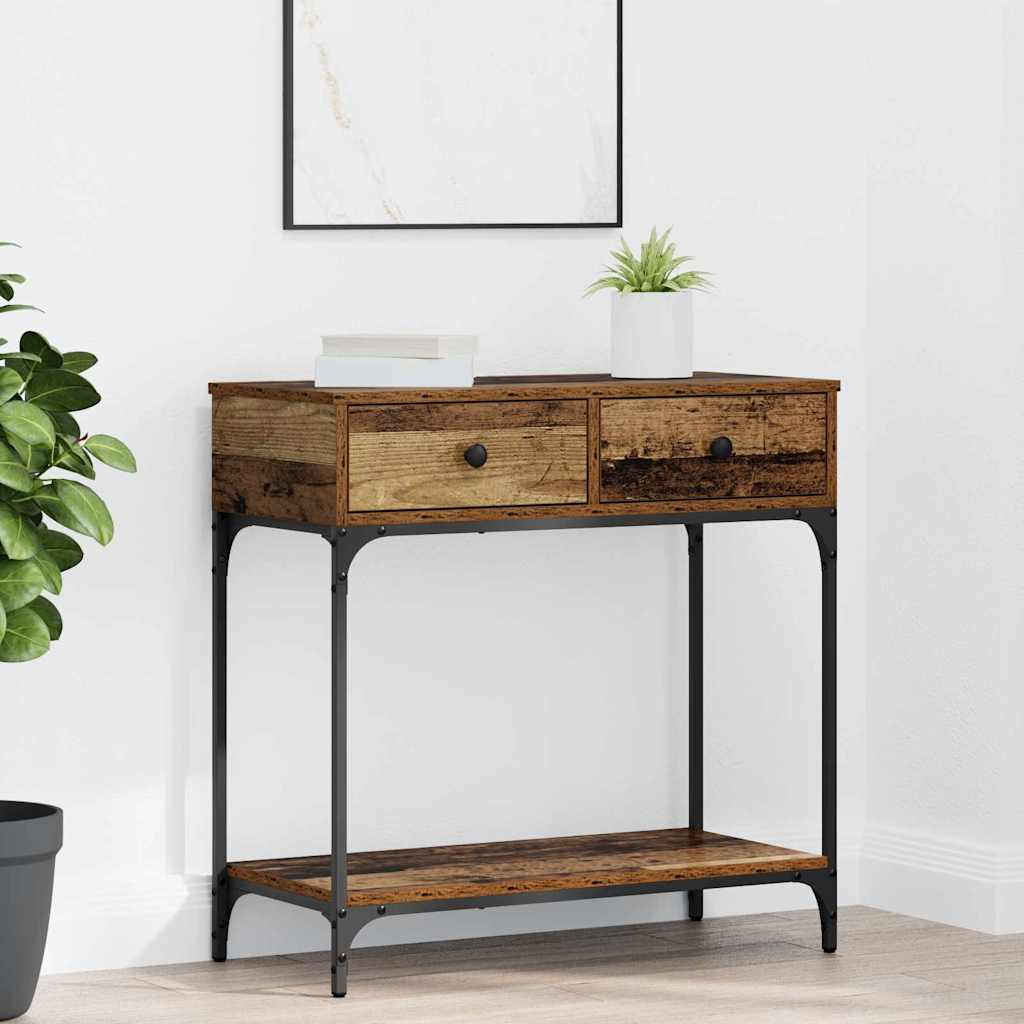 Τραπέζι κονσόλας με συρτάρι Παλαιό ξύλο 75 x 34.5 x 75 εκ - Pakobazaar