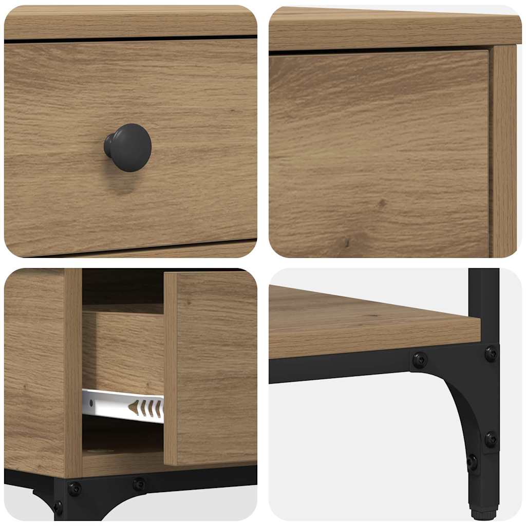 Τραπέζι κονσόλας με συρτάρι artisan δρυς 75 x 34.5 x 75 εκ - Pakobazaar