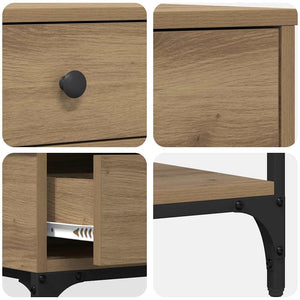 Τραπέζι κονσόλας με συρτάρι artisan δρυς 75 x 34.5 x 75 εκ - Pakobazaar