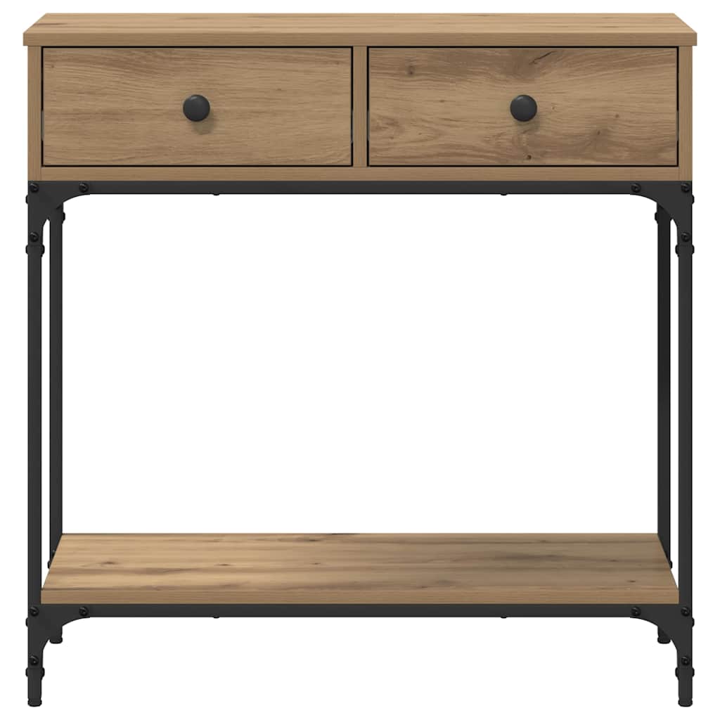 Τραπέζι κονσόλας με συρτάρι artisan δρυς 75 x 34.5 x 75 εκ - Pakobazaar