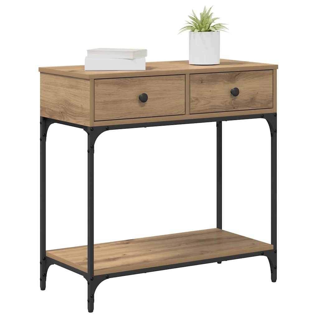 Τραπέζι κονσόλας με συρτάρι artisan δρυς 75 x 34.5 x 75 εκ - Pakobazaar