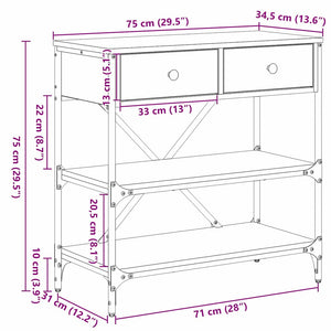 Τραπέζι κονσόλας με συρτάρι Καφέ 100 x 34,5 x 75 εκ. ξύλο - Pakobazaar