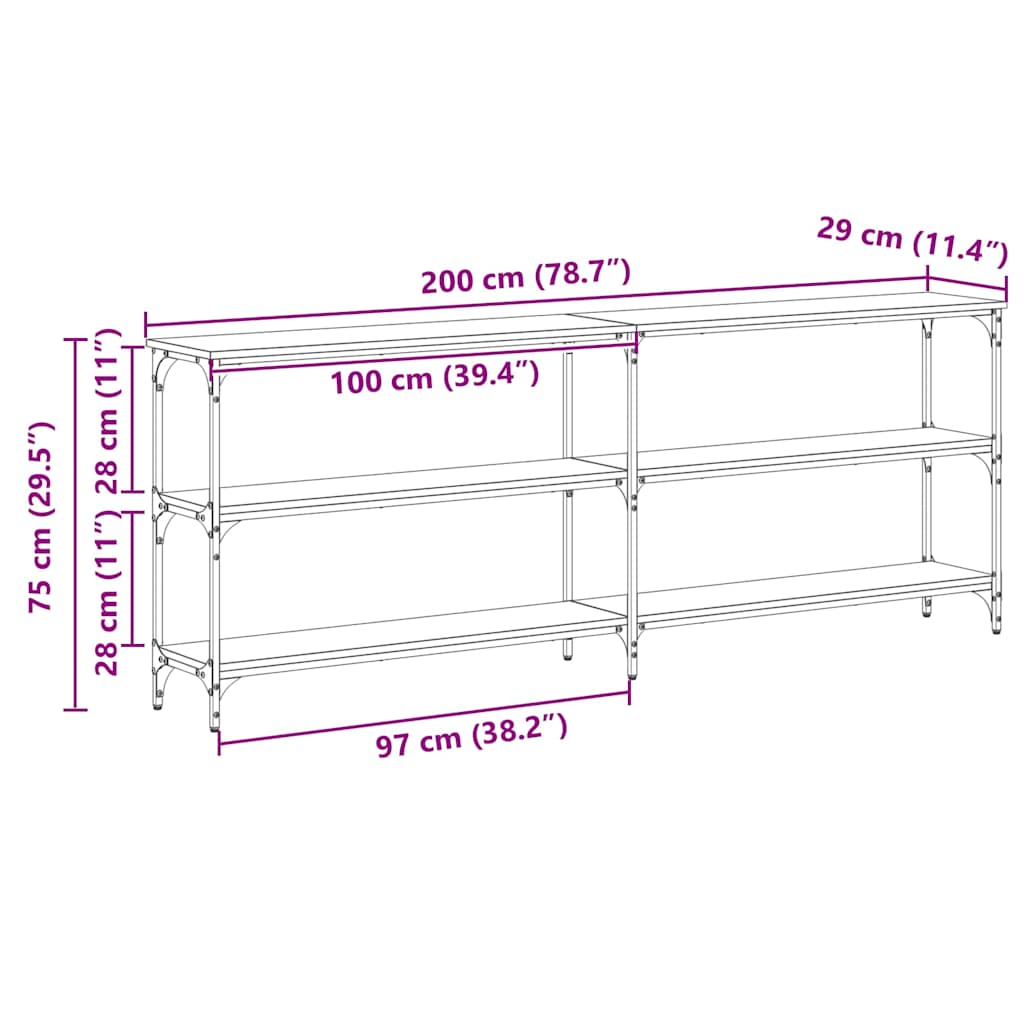 Τραπέζι κονσόλας Παλιό Ξύλο 200 x 29 x 75 cm - Pakobazaar