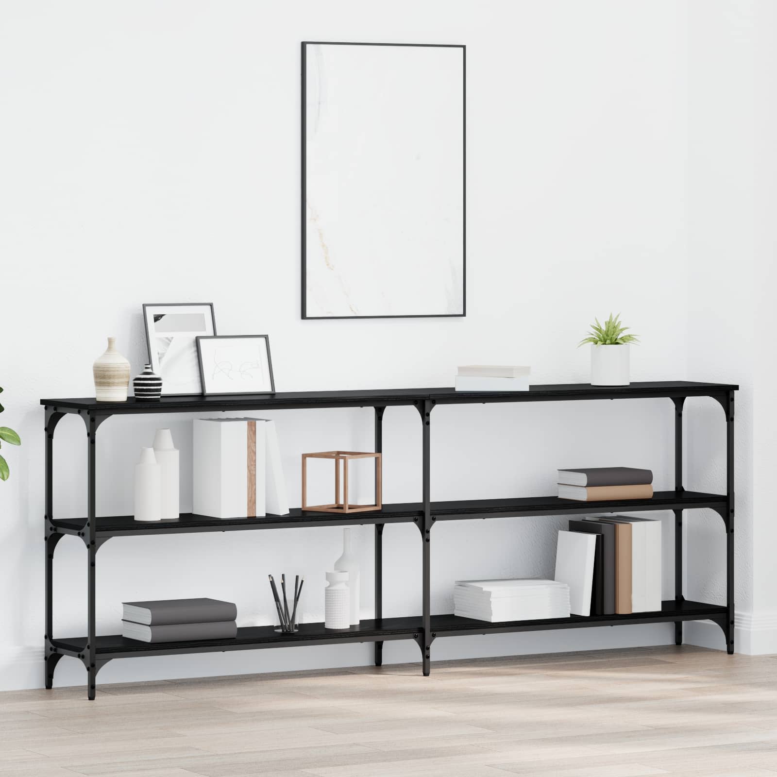 Τραπέζι κονσόλας Μαύρη δρυς 200 x 29 x 75 cm - Pakobazaar