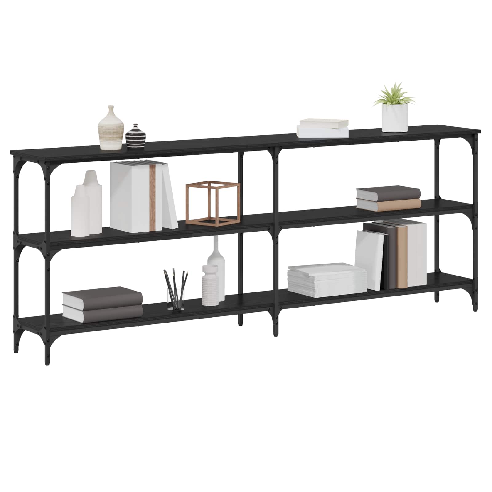 Τραπέζι κονσόλας Μαύρη δρυς 200 x 29 x 75 cm - Pakobazaar