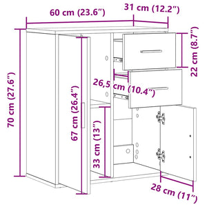 Πλαϊνό γραφείο Artisan Oak 60 x 31 x 70 εκ Επεξεργασμένο ξύλο - Pakobazaar