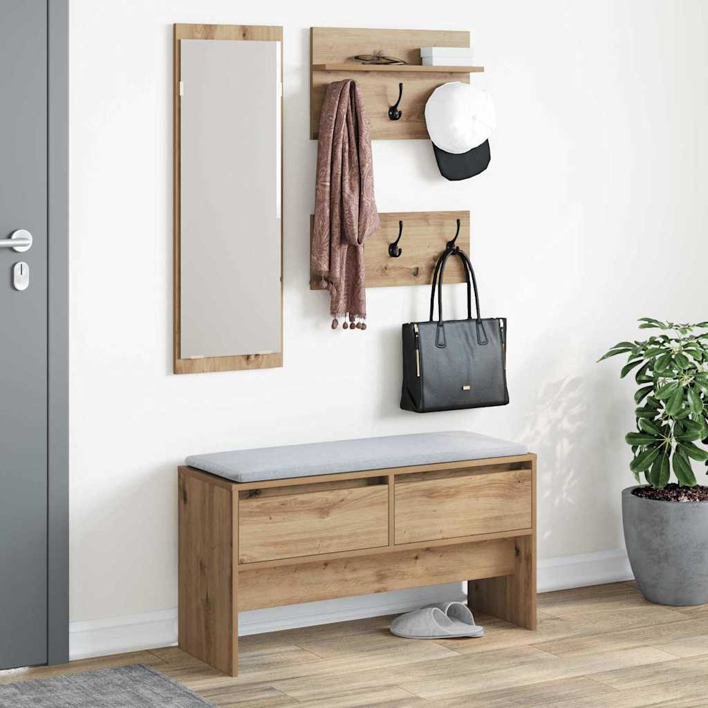 Σετ επίπλων χωλ με συρτάρι 4 pcs Καρυδιά Χειροποίητης Εργασίας