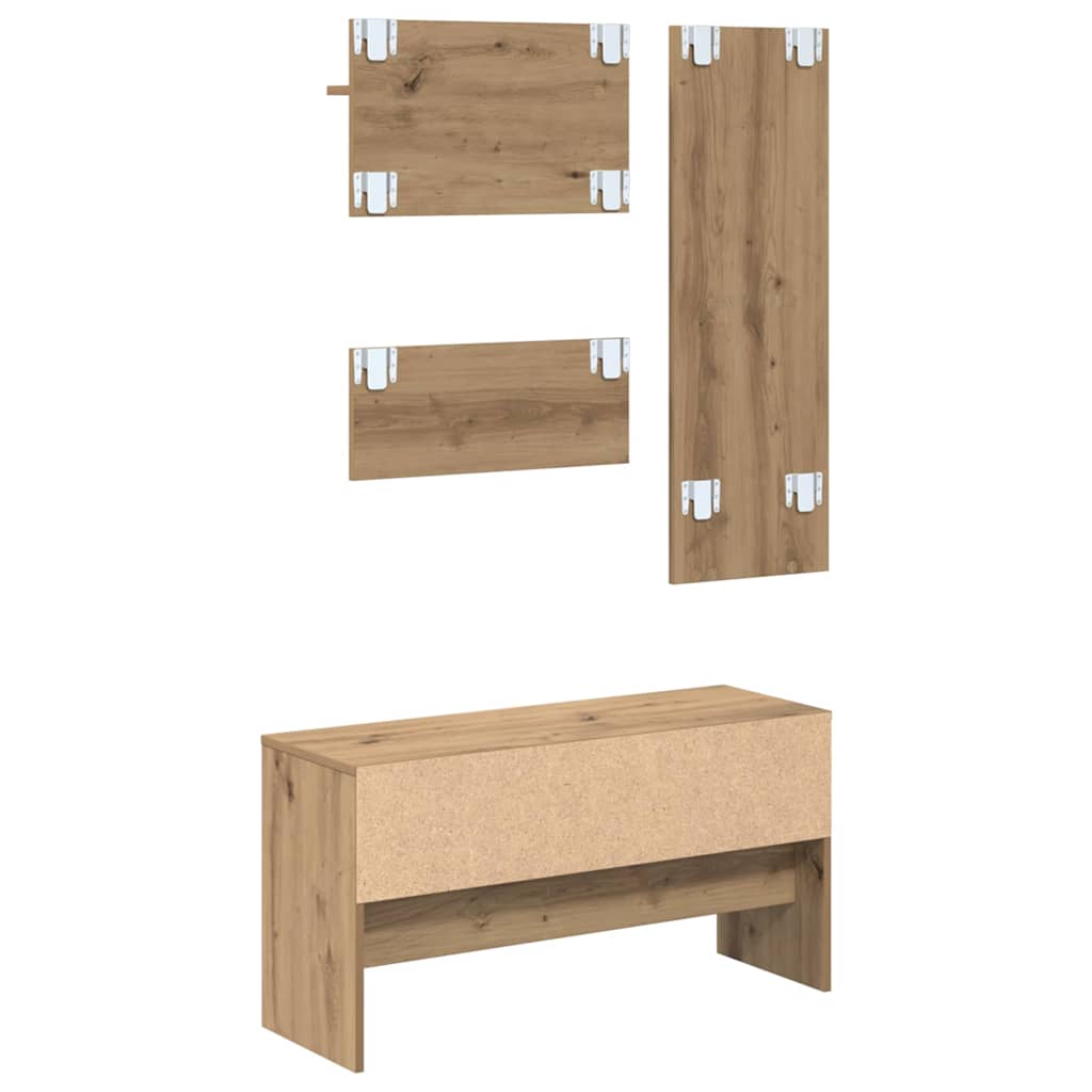 Σετ επίπλων χωλ με συρτάρι 4 pcs Καρυδιά Χειροποίητης Εργασίας