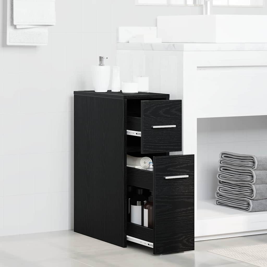 Σετ Επίπλων Μπάνιου Επιτοίχιο Μαύρη Οξυά 22 x 44 x 61.5 εκ. - Pakobazaar