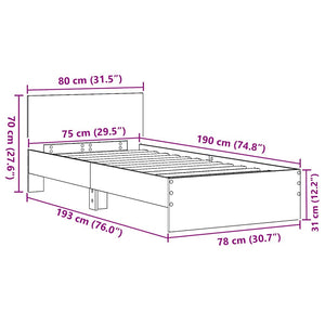 Σκελετός Κρεβατιού Μαύρη Οξυά 75 x 190 cm Επεξεργασμένο ξύλο - Pakobazaar