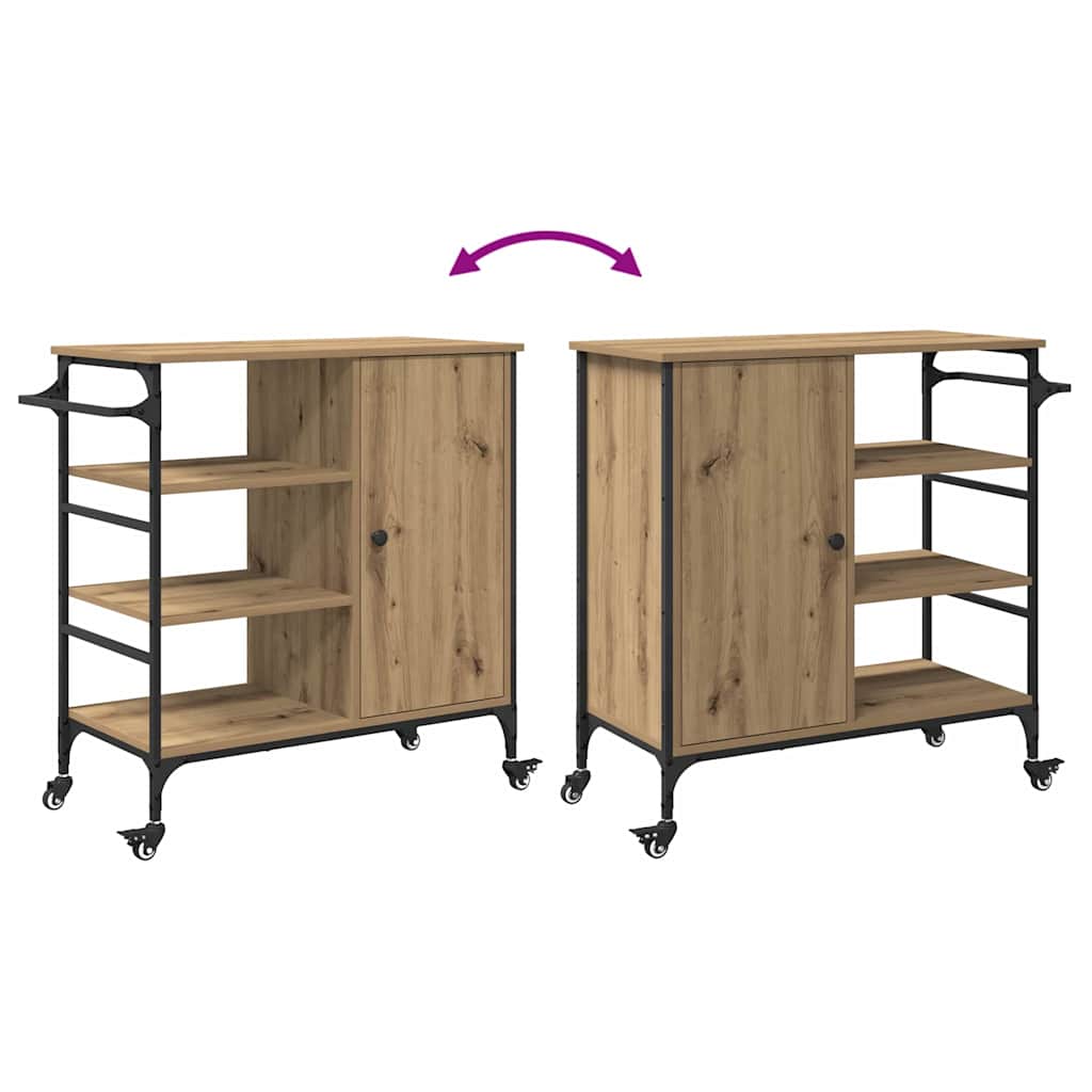 Καρότσι Κουζίνας Artisan Oak 87.5 x 39 x 84.5 εκ - Pakobazaar