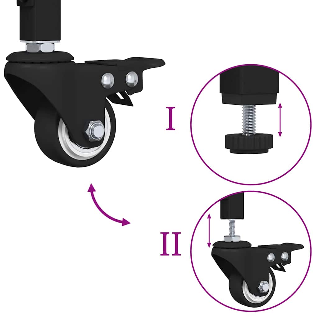 Καρότσι Κουζίνας Μαύρη Οξυά 87.5 x 39 x 84.5 εκ