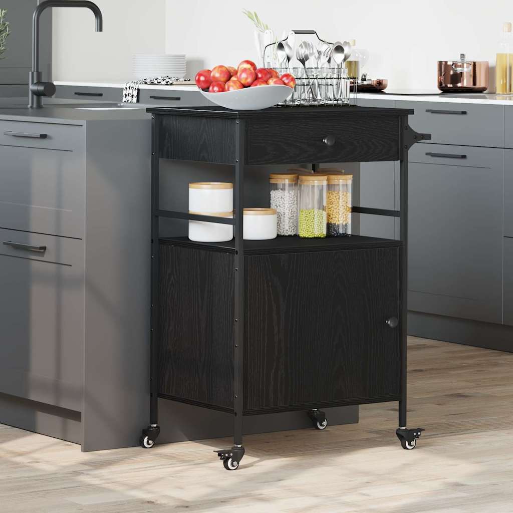 Καρότσι Κουζίνας Μαύρη Οξυά 56 x 43 x 89,5 εκ - Pakobazaar