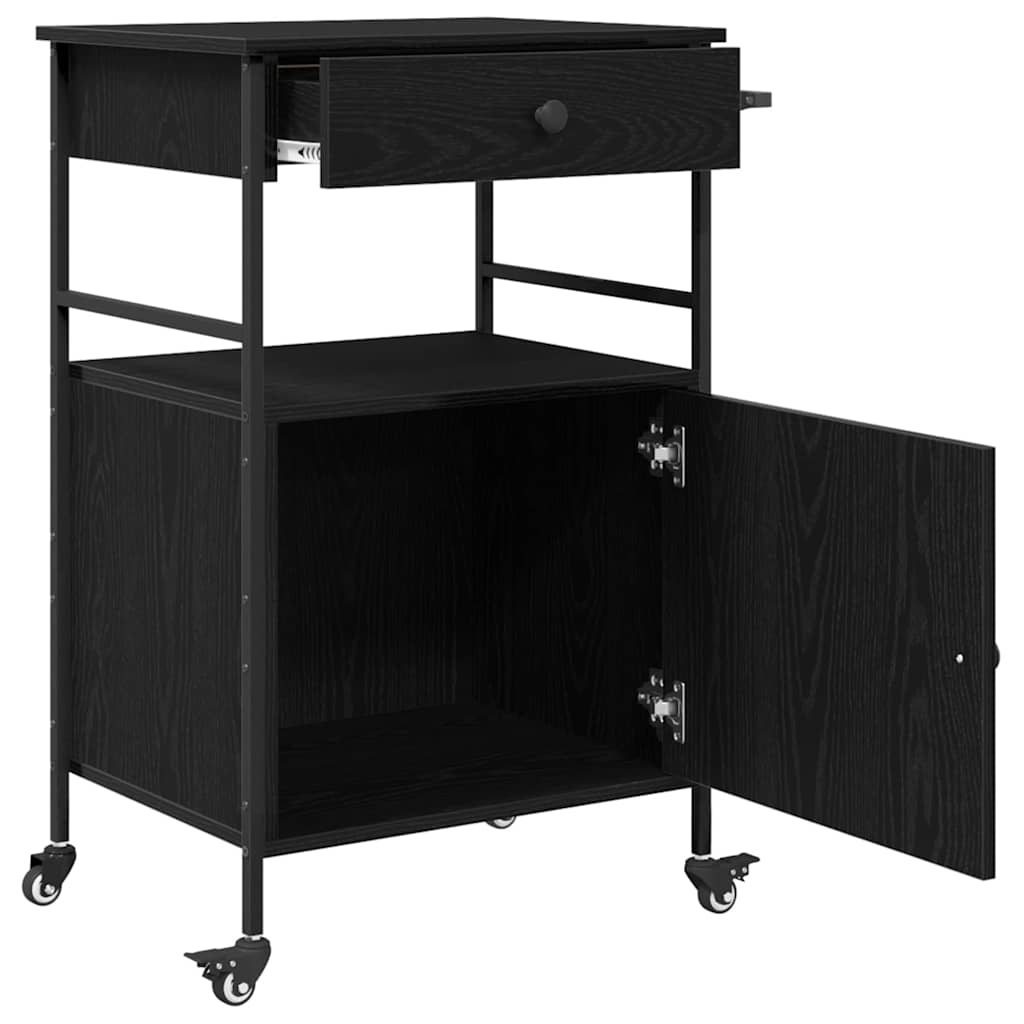 Καρότσι Κουζίνας Μαύρη Οξυά 56 x 43 x 89,5 εκ - Pakobazaar