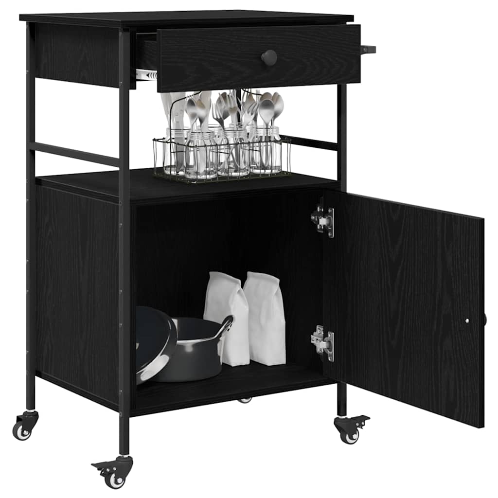 Καρότσι Κουζίνας Μαύρη Οξυά 56 x 43 x 89,5 εκ - Pakobazaar