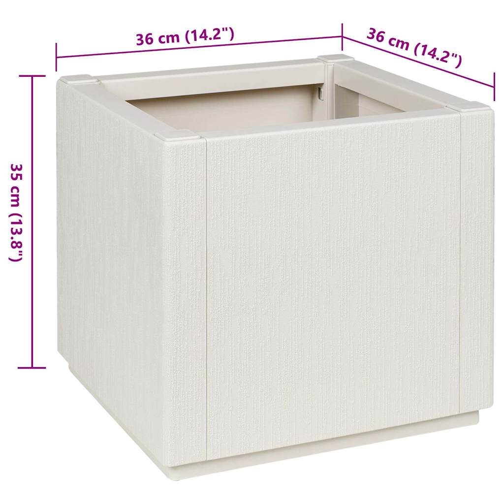 Κουτί Λουλουδιών Λευκό 36 x 36 x 35 εκ. Πλαστικό - Pakobazaar