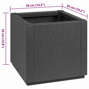 Κουτί Λουλουδιών Κήπου Σκούρο Γκρι 36 x 36 x 35 εκ. PP