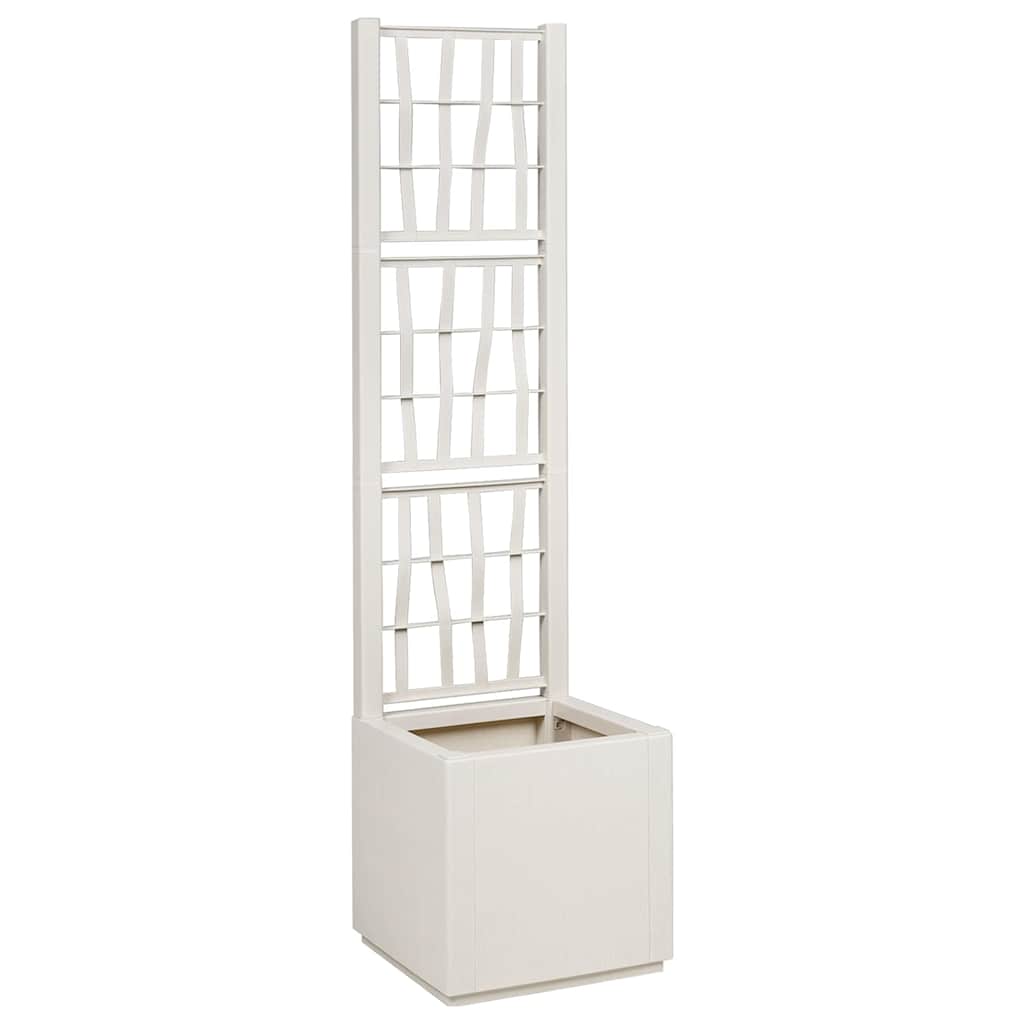 Κουτί Λουλουδιών Λευκό 36 x 36 x 140 εκ. Πλαστικό - Pakobazaar