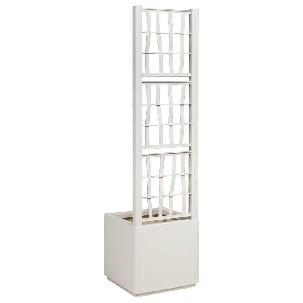 Κουτί Λουλουδιών Λευκό 36 x 36 x 140 εκ. Πλαστικό - Pakobazaar