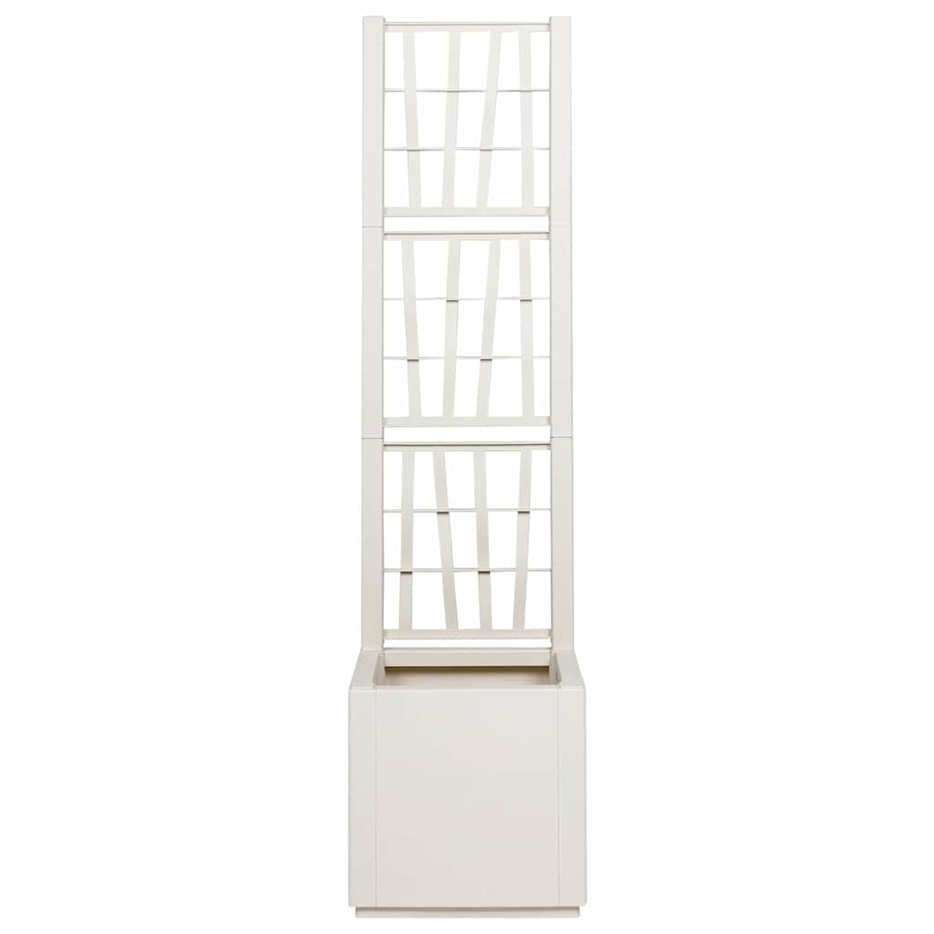 Κουτί Λουλουδιών Λευκό 36 x 36 x 140 εκ. Πλαστικό - Pakobazaar