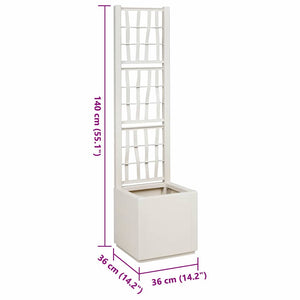 Κουτί Λουλουδιών Λευκό 36 x 36 x 140 εκ. Πλαστικό - Pakobazaar