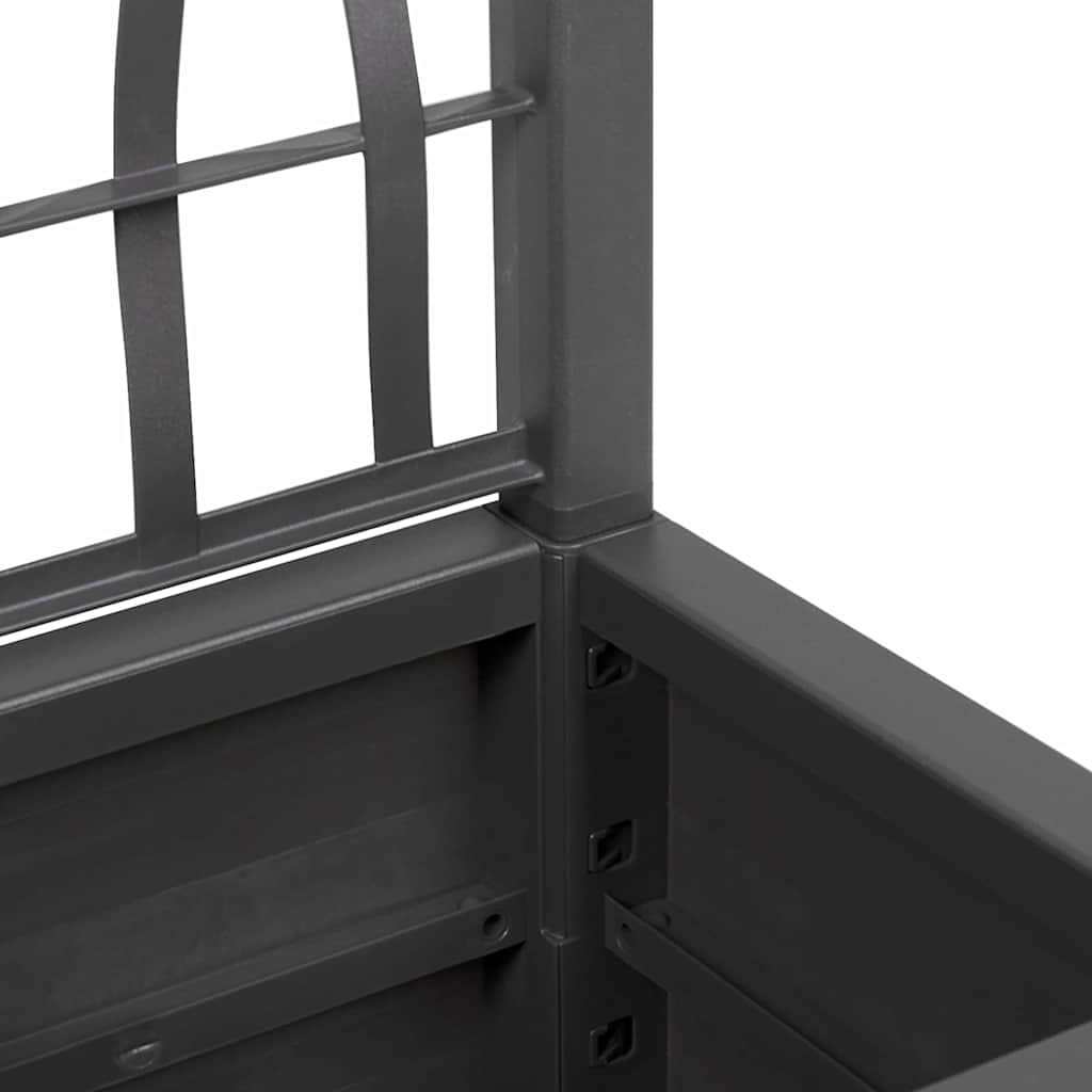 Κουτί Λουλουδιών Σκούρο Γκρι 36 x 36 x 140 εκ. Πλαστικό - Pakobazaar