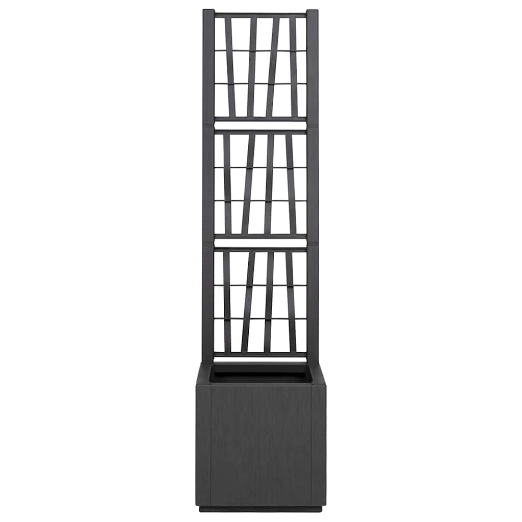 Κουτί Λουλουδιών Σκούρο Γκρι 36 x 36 x 140 εκ. Πλαστικό - Pakobazaar