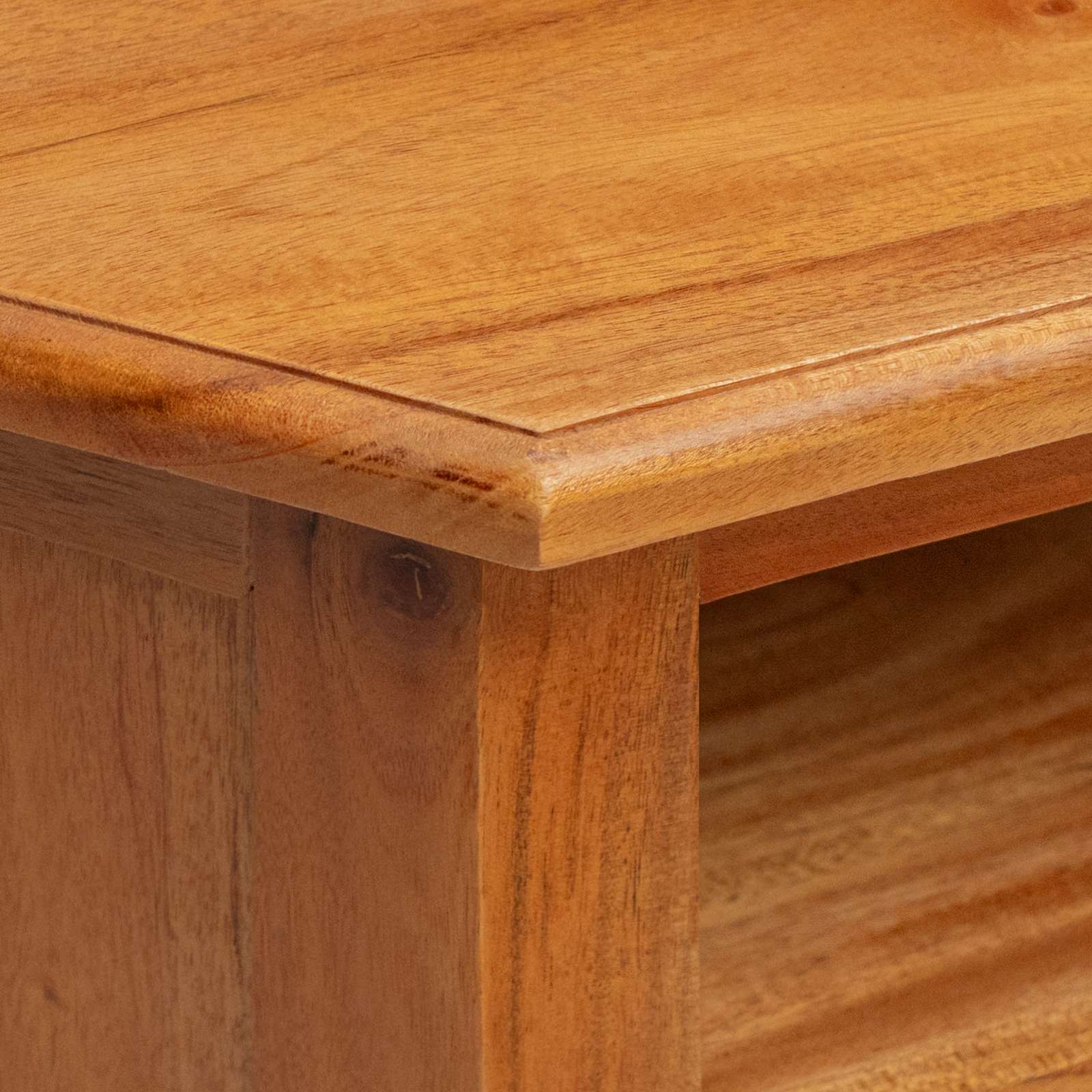 ΓωνιακήΒάσηΤηλεόρασης Φυσικό 79 x 40 x 46 εκ Στερεό ξύλο Μαόνι - Pakobazaar