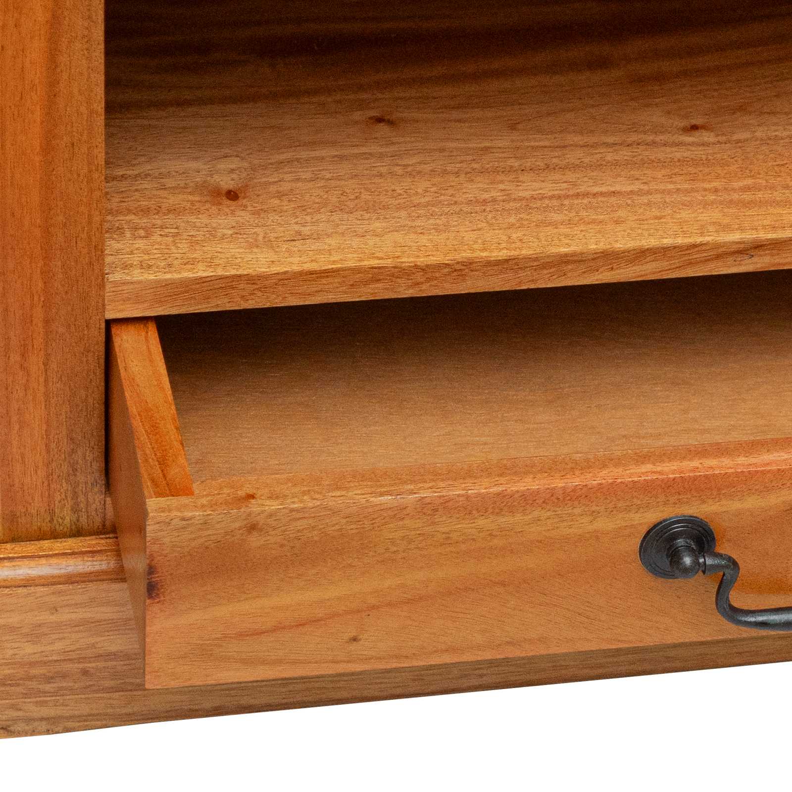 ΓωνιακήΒάσηΤηλεόρασης Φυσικό 79 x 40 x 46 εκ Στερεό ξύλο Μαόνι - Pakobazaar