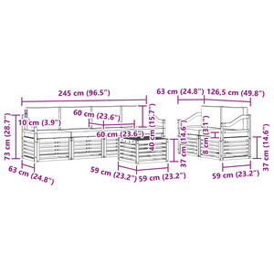 Σειρά Καναπέ Εξωτερικού με μαξιλάρι 7 pcs Φυσικό και Μπεζ - Pakobazaar