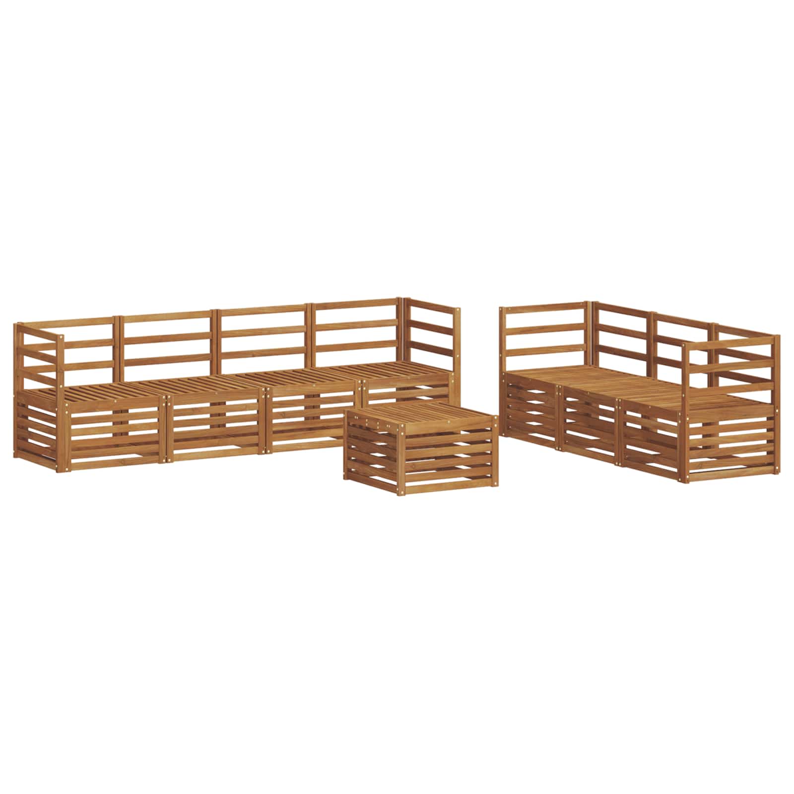 Σετ Καναπέ 8 pcs Φυσικό Στερεό Ξύλο Ακακίας - Pakobazaar