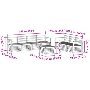 Σετ Καναπέ 8 pcs Φυσικό Στερεό Ξύλο Ακακίας - Pakobazaar