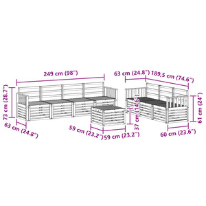 Σετ Καναπέ 8 pcs Φυσικό Στερεό Ξύλο Ακακίας - Pakobazaar