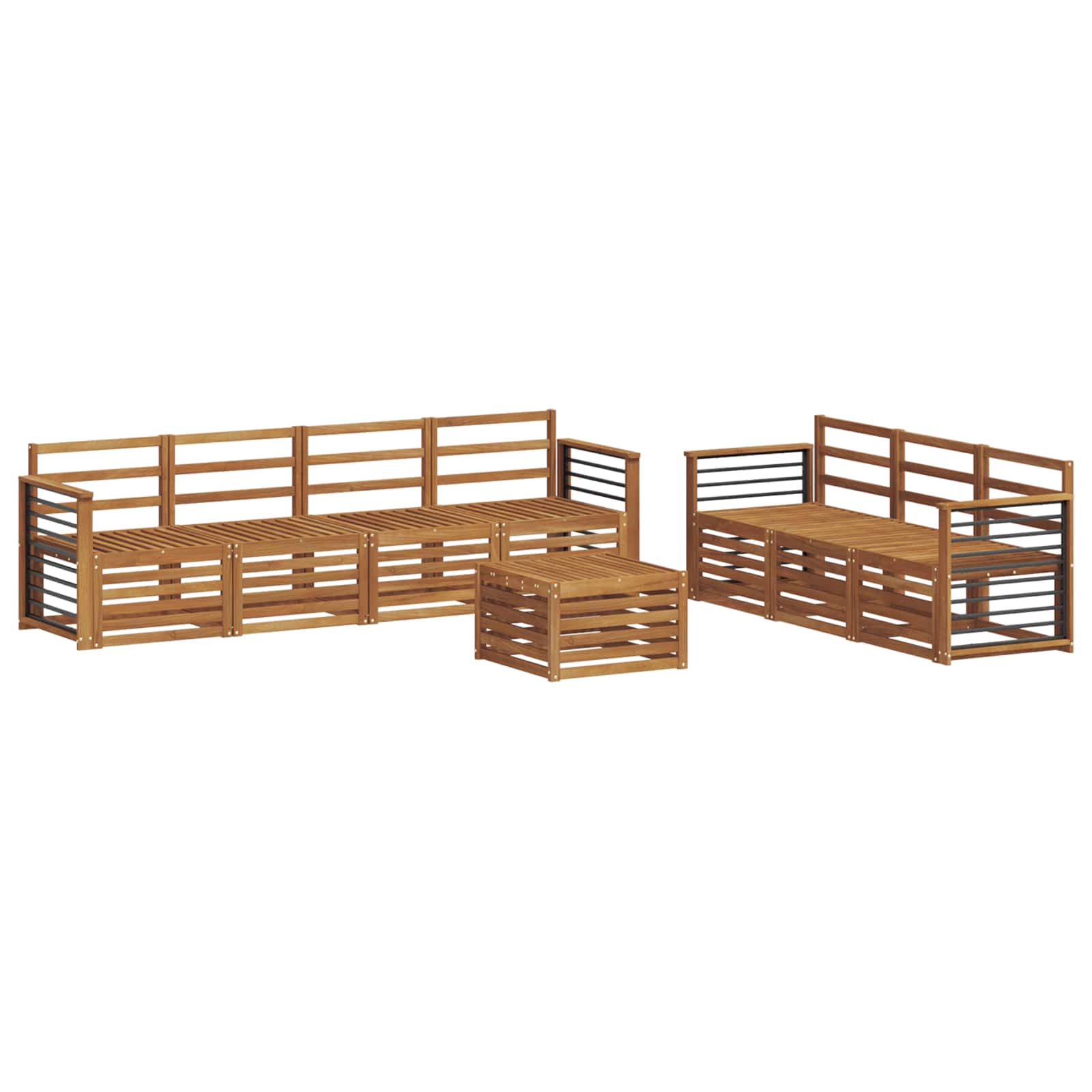 Σετ Καναπέ 8 pcs Φυσικό Στερεό Ξύλο Ακακίας - Pakobazaar