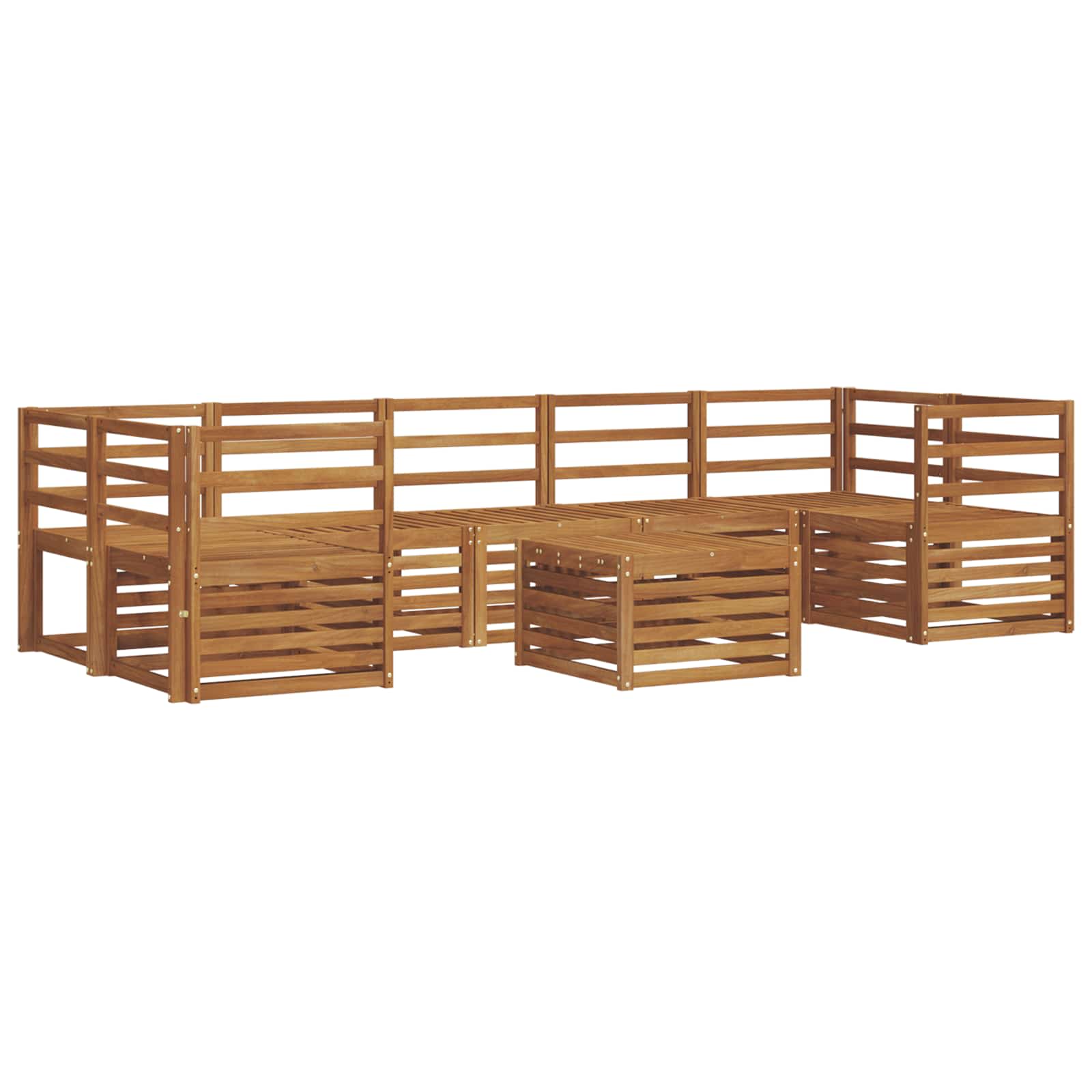 Σετ Καναπέ 8 pcs Φυσικό Στερεό Ξύλο Ακακίας - Pakobazaar