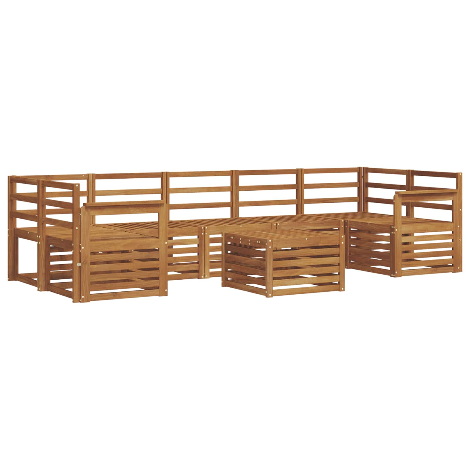 Σετ Καναπέ 8 pcs Φυσικό Στερεό Ξύλο Ακακίας - Pakobazaar