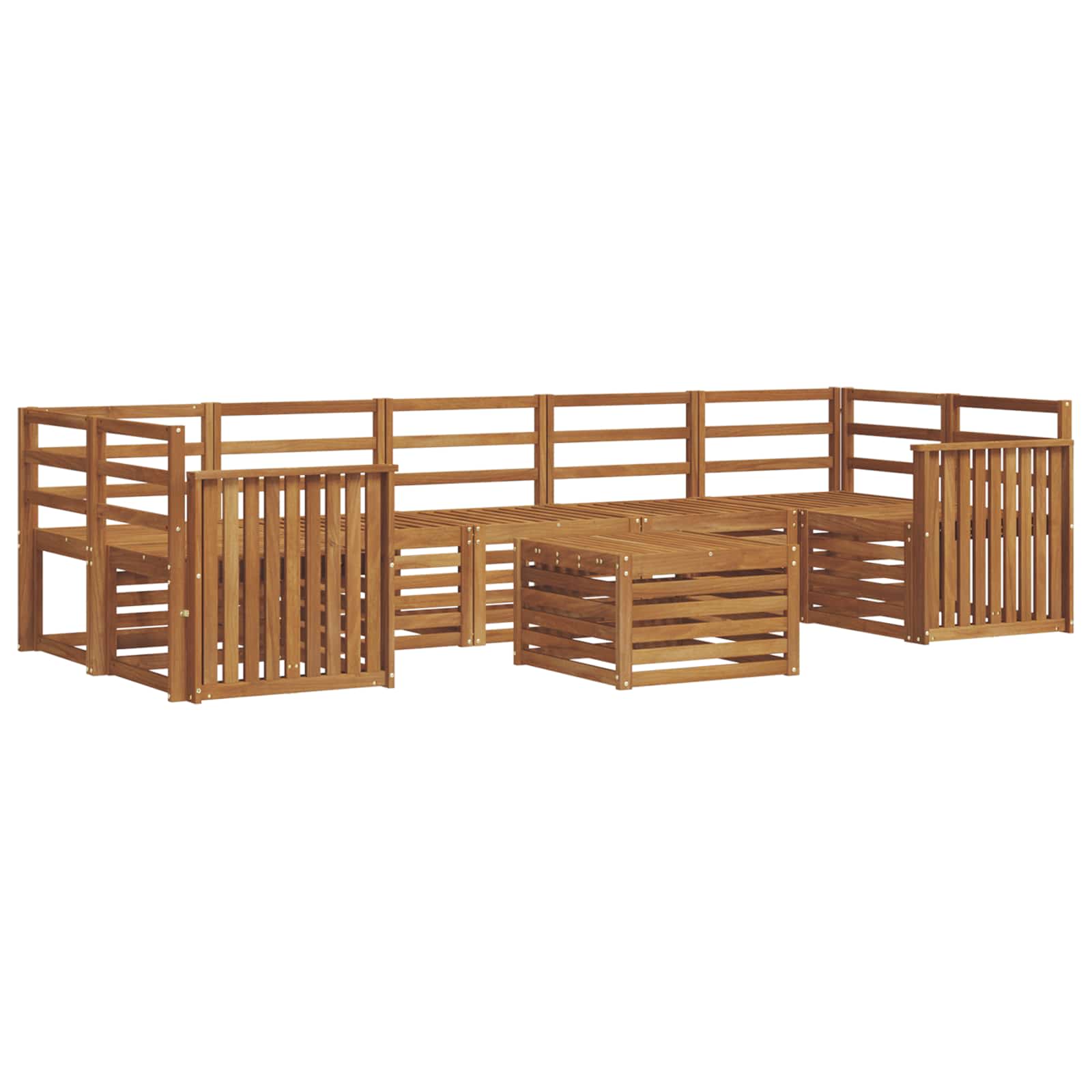 Σετ Καναπέ 8 pcs Φυσικό Στερεό Ξύλο Ακακίας - Pakobazaar