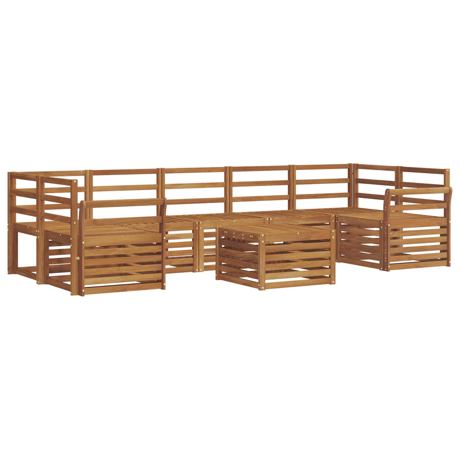Σετ Καναπέ 8 pcs Φυσικό Στερεό Ξύλο Ακακίας - Pakobazaar