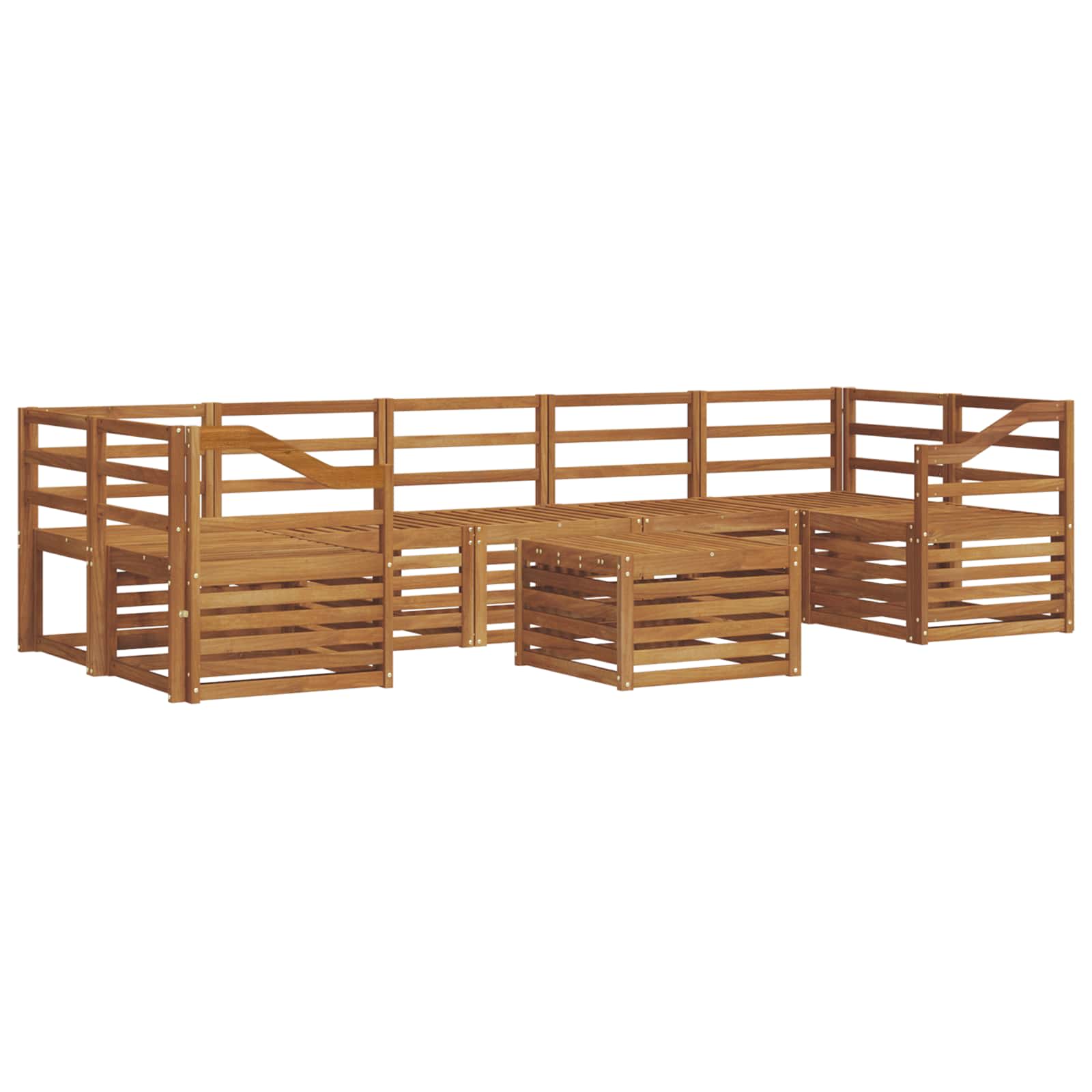 Σετ Καναπέ 8 pcs Φυσικό Στερεό Ξύλο Ακακίας - Pakobazaar