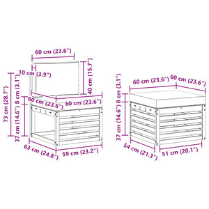 Σετ Καναπέ 5 pcs Φυσικό και Ανθρακί Στερεό Ξύλο Ακακίας - Pakobazaar