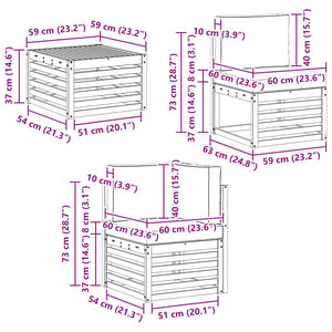Σετ Καναπέ 6 pcs Φυσικό και Κρέμα Στερεό Ξύλο Ακακίας - Pakobazaar