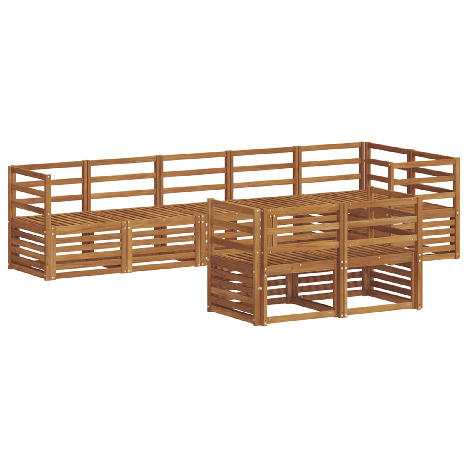 Σετ Καναπέ 8 pcs Φυσικό Στερεό Ξύλο Ακακίας - Pakobazaar