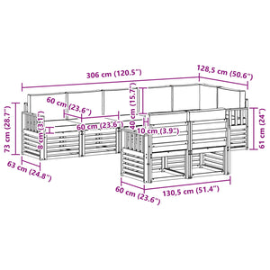 Σετ Καναπέ 8 pcs Φυσικό και Ανθρακί Στερεό Ξύλο Ακακίας - Pakobazaar