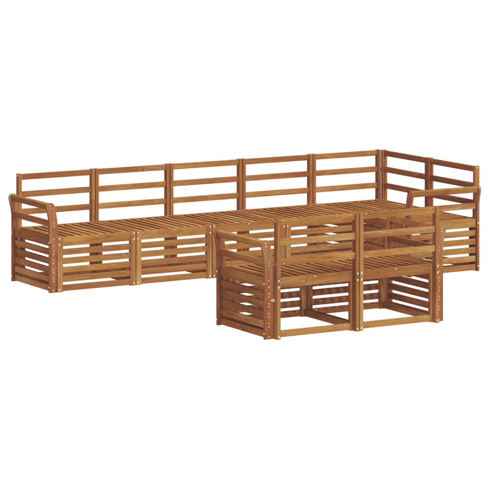Σετ Καναπέ 8 pcs Φυσικό Στερεό Ξύλο Ακακίας - Pakobazaar